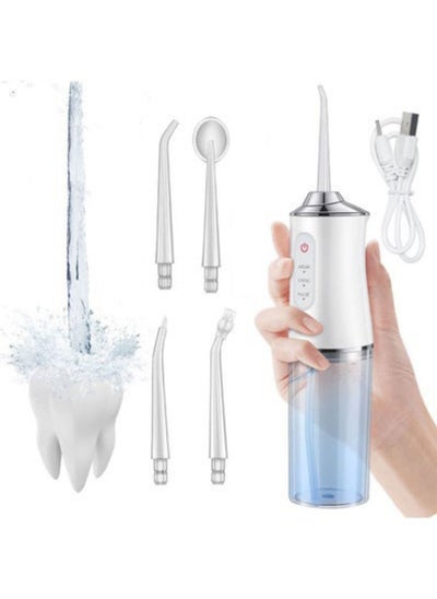 Buy Water Flossers For Teeth USB Rechargeable Water Teeth Cleaner Picks  With 4 Nozzles in UAE