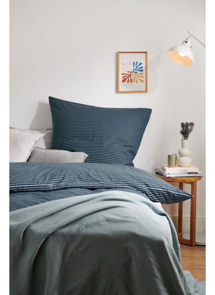 Buy Single Premium Cotton Duvet Set 135 x 200 cm, Navy Blue in UAE