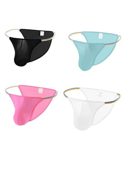 Buy 4 Pcs Men Briefs Set wear Comfortable Underwear Anti-bacterial Breathable Waist Body Shaper Underpants Panty Slimming Elastic Nightly Nightwear Evening Hot Wear Dresses Gift For Husband in UAE