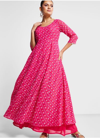 Buy Bandhani Print Anarkali Kurti in UAE