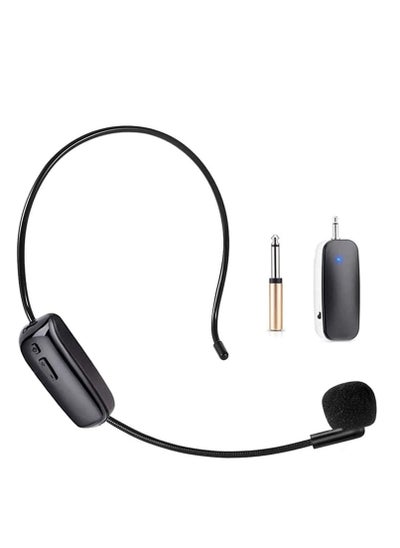 اشتري Wireless Microphone Headset, UHF Wireless Mic Headset and Handheld 2 in 1, 165 ft Range for Voice Amplifier, Stage Speakers  Teacher Tour Guides Fitness Instructor في الامارات