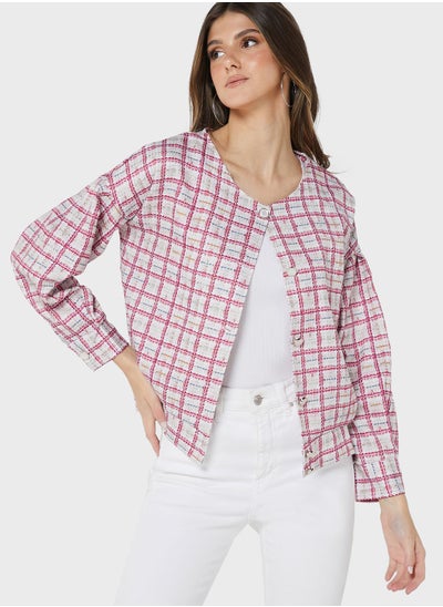 Buy Checked Buttoned Jacket in Saudi Arabia