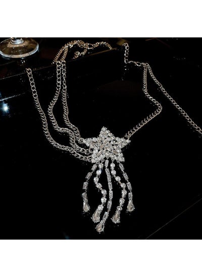 Buy High-end Niche Silver Star Tassel Waist Chain Cold Style Elegant Design Belt New Waist Jewelry Womens JewelrySilver-waist chain Silver-waist chain in UAE