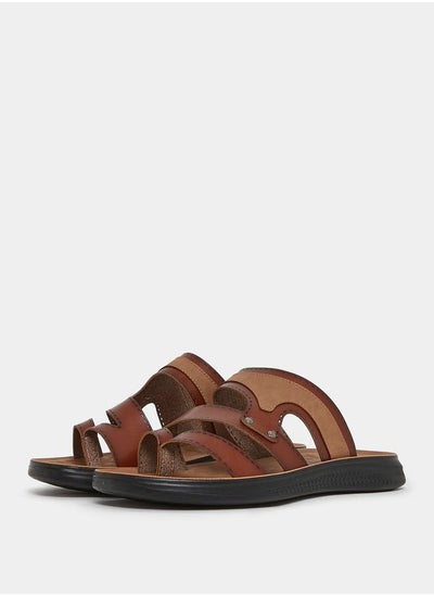 Buy Textured Open Toe Sandals in Saudi Arabia