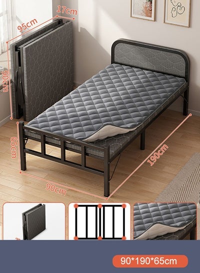 Buy Portable Foldaway household Simple Bed companion with Ice Silk Matress 90 cm in UAE