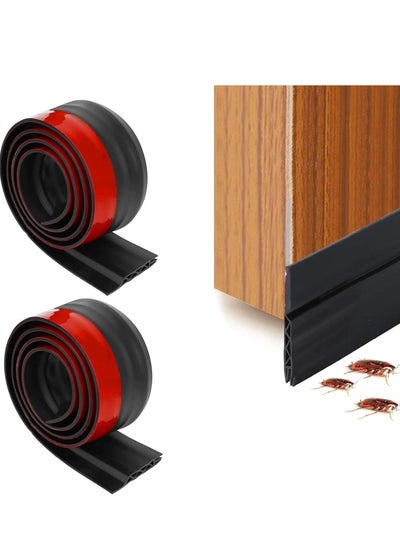 اشتري 2PCS Door Draft Stopper 120x6CM Under Door Seal, Door Bottom Draft Blocker Weather Stripping for Interior, Exterior and Garage Door في السعودية