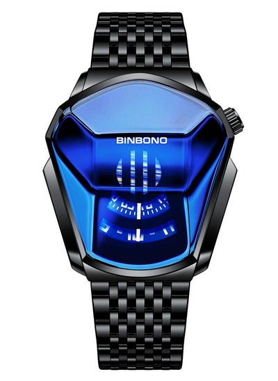 Buy Men's Waterproof Locomotive Shaped Watch - Black and Blue in Saudi Arabia