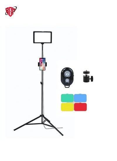 Buy 8 Inch 3200-5500K Three-color Temperature Photography Flat-panel Live Fill Light,Spec: 0.5m Bracket +Bluetooth RC in UAE