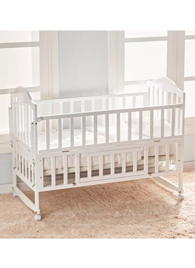 Buy Classic And Elegant Baby Cot With Storage Space - White in UAE