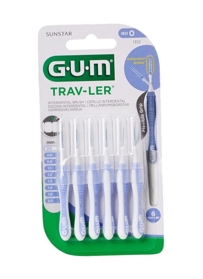 اشتري Travler Plaque Removal  Interdental Brush Blue Ergonomic Comfort Flexible Handle Removes Upto 25% More Wire is Coated Anti Bacterial Protection Bristles Use Gently 6 Pcs في الامارات