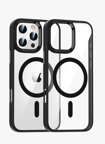 Buy iPhone 16 Pro Max Case Cover, Compatible with MagSafe,Shockproof Military-Grade Protection,Strong Magnetic iPhone 16 Pro Max Phone Case(Black) in Saudi Arabia