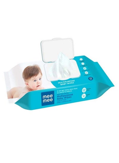 Buy Baby Multipurpose Wet Wipes With Aloe Vera Extracts And Fliptop Lid ;72 Pcs; Pack Of 1 in Saudi Arabia