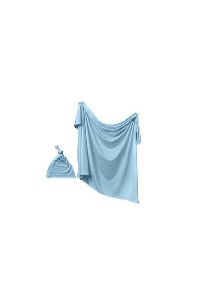 اشتري Stretchy Bamboo Spandex Swaddle and Hat Celestial Blue في الامارات