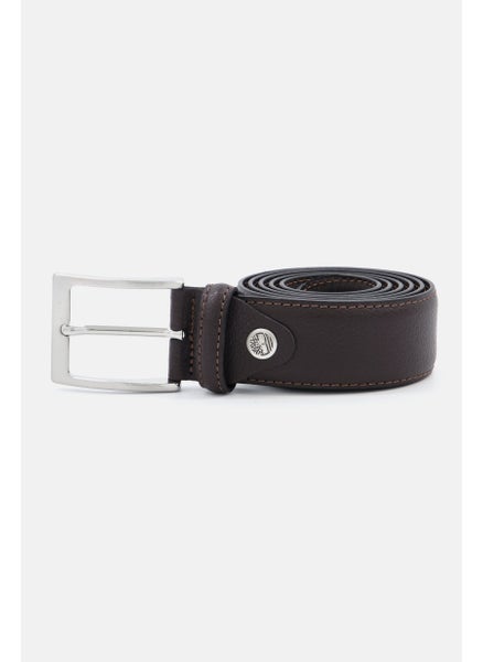 اشتري Men Leather Belt, Dark Brown في الامارات