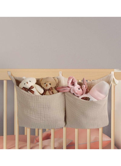 اشتري Diaper Caddy and Organizer for Changing Table and Crib Multi-Functional Hanging Diaper Stacker Nursery Organizer for Cribs Diaper Holder Baby Crib Hanging Storage and Accessories(Khaki, 8"x15") في الامارات