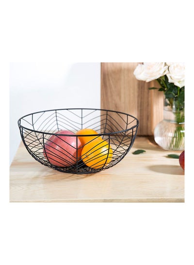 Buy Atticus Iron Fruit Basket Metal Iron Modern Houseware Fruit And Vegetables Rack L30XH11.7cm Black in UAE