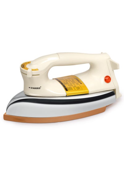 Buy Automatic Dry Iron Box with Temperature Settings Dial and Auto Shut Off Function Super Deluxe Heavy Weight Iron Box Suitable for All Kinds of Fabric Equipped with Teflon Coating 2 Years Warranty, Whit in UAE