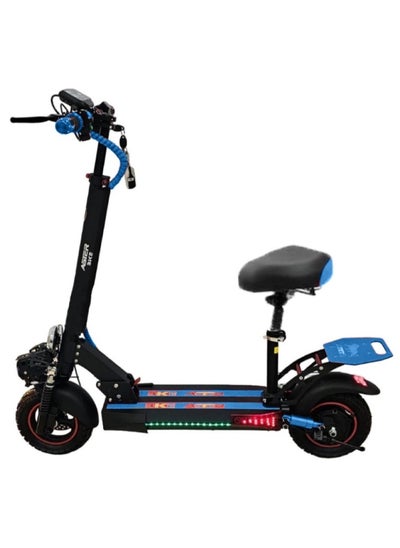 Buy High-Powered Electric Bike with 2000W Motor and 48V 13Ah Battery Blue Black in UAE