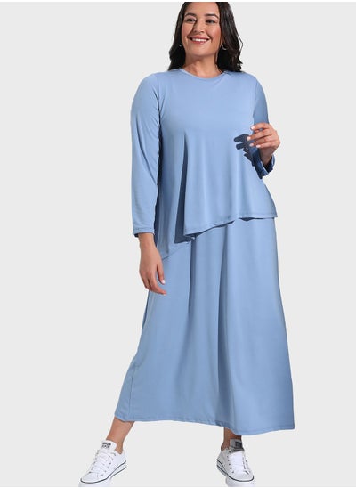 Buy Round Neck Plus Size Dress in UAE