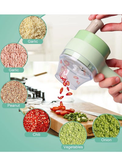 Buy 4 in 1 Food Processor Electric Vegetable Cutter USB Cordless Vegetable Slicer Chopper Electric Small Food Processor in Saudi Arabia