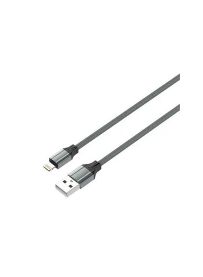 Buy LS441 TPE Fast Charging Data Cable Lightning To USB-A, 1M Length And 2.4A Current Max - Grey in Egypt