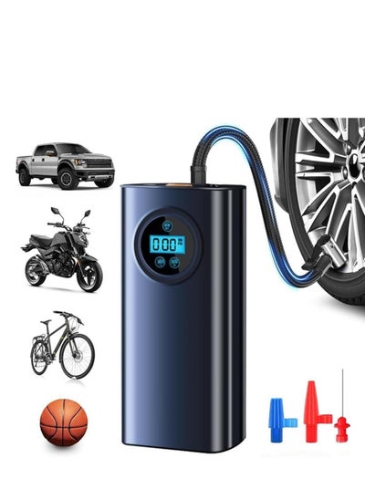 Buy Tire Inflator Portable Air Compressor, Tire Inflator with LCD Display, with 3000mAh Rechargeable Battery Air Pump Inflator for Car Tires, Motorcycle, Bike, Basketball, Other of inflatables in Saudi Arabia