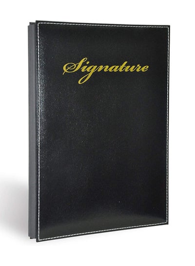 Buy FIS Signature Book Box Black Color, Bonded Leather Material Cover, 18 Sheets with Gift Box, 240 x 340 mm - FSCL3502 in UAE