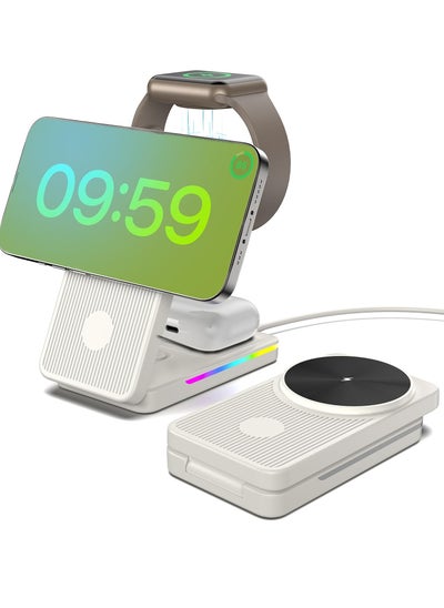 Buy Magnetic Wireless Charger Mag safe Charger, 15W Fast Charging Mag-Safe Charger Stand for iPhone 15 Pro Max/14, Apple Charging Station for Apple Watch 9/Ultra in Saudi Arabia