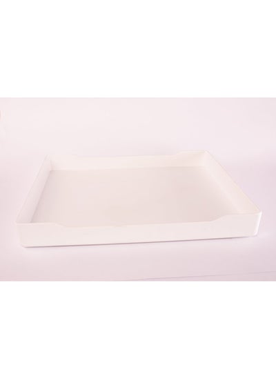 Buy Bright Designs Melamine Matt Square Tray 
Set of 1 (L 38cm W 38cm) White in Egypt