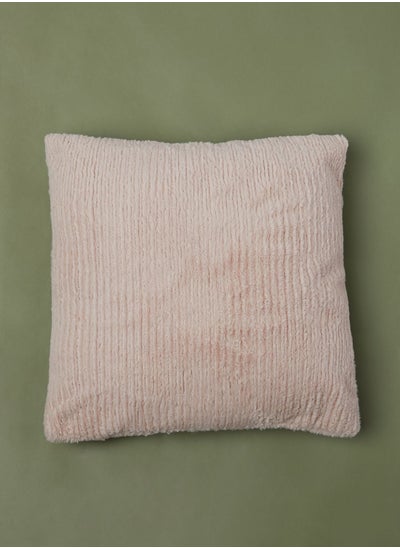 Buy Plush Stripe Cushion With Insert 45 X 45Cm in UAE