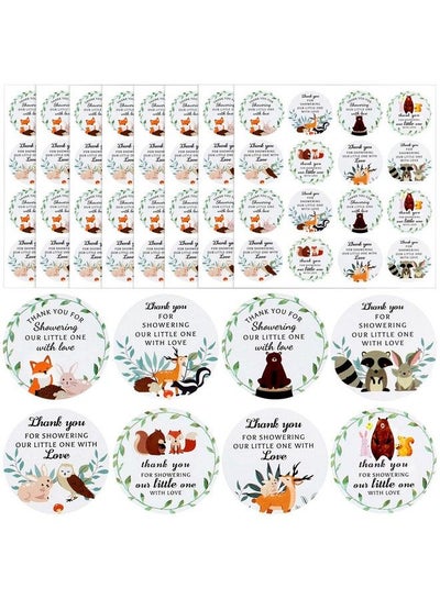 Buy 400 Pieces Woodland Baby Shower Thank You Stickers 2 Inch Forest Animal Thank You Labels Thank You For Showering Our Little One With Love Stickers For Baby Shower Birthday Party Favor in Saudi Arabia