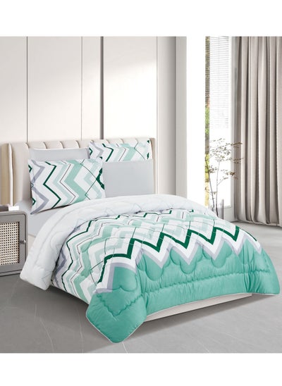 Buy Super Soft Printed Comforter, 6pcs Set, Microfiber High-Quality Fabric, Stylish and Premium Design, Durable, Ideal For Home Bedroom 240X220CM in UAE