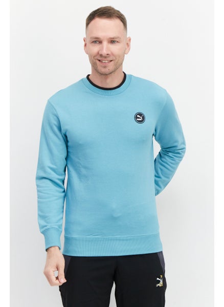 اشتري Men Sportswear Fit Long Sleeves Running Sweatshirt, Turquoise في الامارات