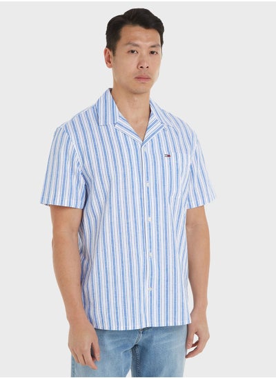 Buy Striped Linen Regular Fit Shirt in Saudi Arabia