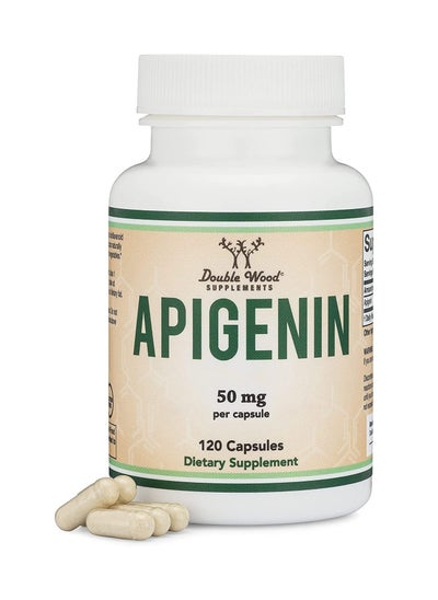 اشتري ملحق Apigenin - 50 ملغ لكل كبسولة ، 120 عد (بيوفلافونويد قوي موجود في شاي البابونج للاسترخاء والنوم والمزاج) الفلافونول السينوليتيك للشيخوخة المصنعة في الولايات المتحدة الأمريكية من قبل الخشب المزدوج في الامارات