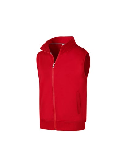 Buy Thick Fleece Winter Vest Custom Logo Embroidery Red in UAE