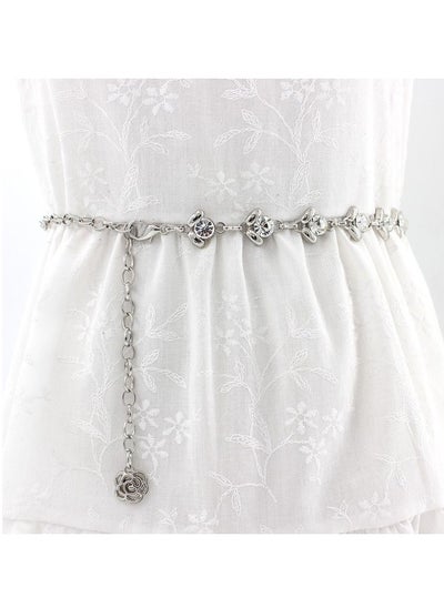 اشتري New Womens Pearl Fashion Versatile Decorative Dress Summer Skirt Small Belt في الامارات