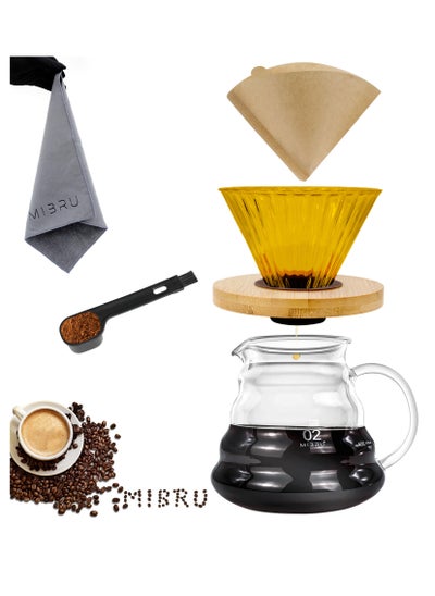 Buy V60 Coffee Set Drip Coffee Maker Set Machine Drip Brew Set Contains 5-Pieces Pour Over Coffee Drip Coffee in Saudi Arabia