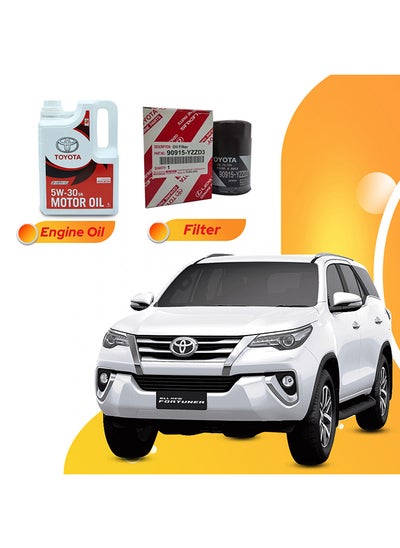 اشتري Fortuner 6 Liters 5W30 Toyota Oil And Original Filter في الامارات