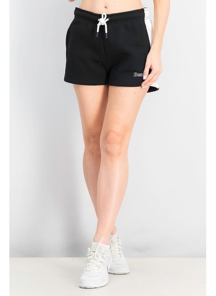 اشتري Women Sportswear Fit Solid Drawstring Shorts, Black Combo في السعودية