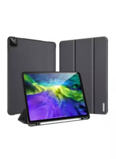 اشتري Hybrid Slim Case for iPad Pro 12.9-inch 6th Generation 2022 Built-in Pencil Holder Shockproof Cover with Screen Protector (Black) في الامارات