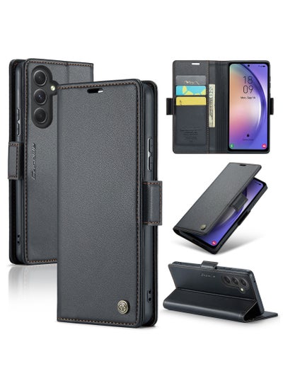 Buy CaseMe Flip Wallet Case For Samsung Galaxy A54 5G RFID Blocking PU Leather Wallet Flip Folio Case with Card Holder Kickstand Shockproof Phone Cover - Black in Egypt