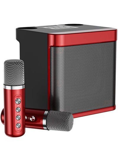 اشتري Set Bluetooth Speaker with Microphone 5.0 USB Charging Wireless Speakers with Bluetooth Surround Sound Portable Speaker for Smart TV Microphone with Speaker for Singing Red في الامارات