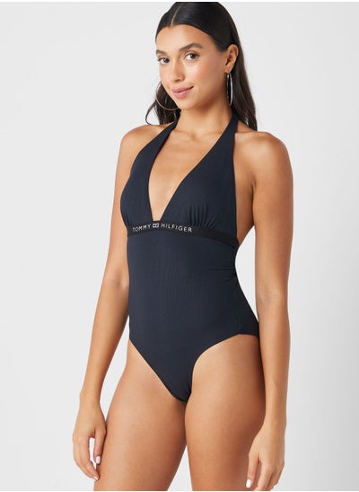 Buy High Leg Logo Swimsuit in UAE