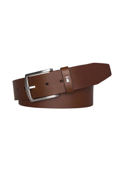 Buy Men's Denton Flag Logo Leather Belt - Leather, Brown in UAE