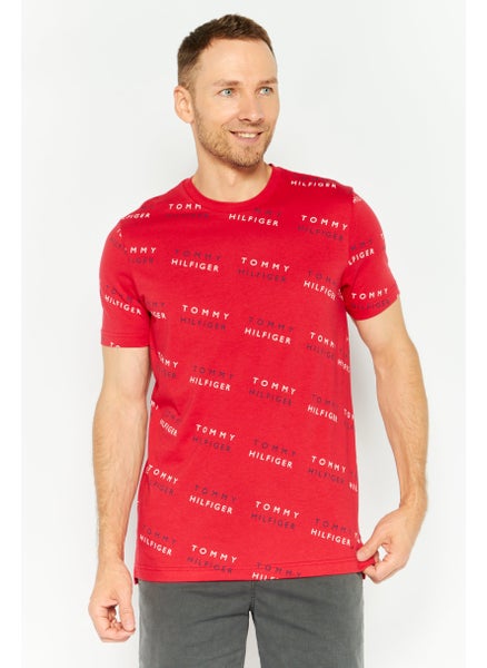 اشتري Men Short Sleeves Printed Pajama Top, Red Combo في الامارات