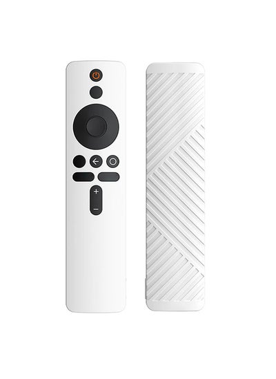 Buy Silicone Remote Control Protective Cover for Xiaomi Mi Box S/4X Mi TV Stick Smart Tv Box Controller Remote Skin Sleeve Shockproof Protector- White in UAE