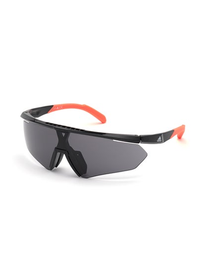 Buy Men's UV Protection Shield Shape Plastic Sunglasses SP002701A00 - Lens Size: 0 Mm - Shiny Black in UAE