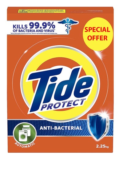 اشتري Tide Protect Antibacterial Laundry Detergent Automatic 2.25 Kg Special Offer في الامارات