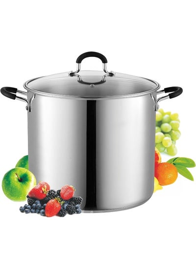 Buy Professional Stainless Steel 12 Quart Stockpot Sauce Pot With Lid in UAE